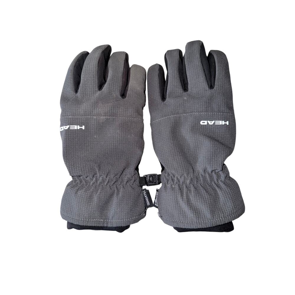 Head running cycling insulated waterproof hybrid gloves size small gray black